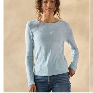 Sundance Slub Knit Light Blue Long Sleeve Top